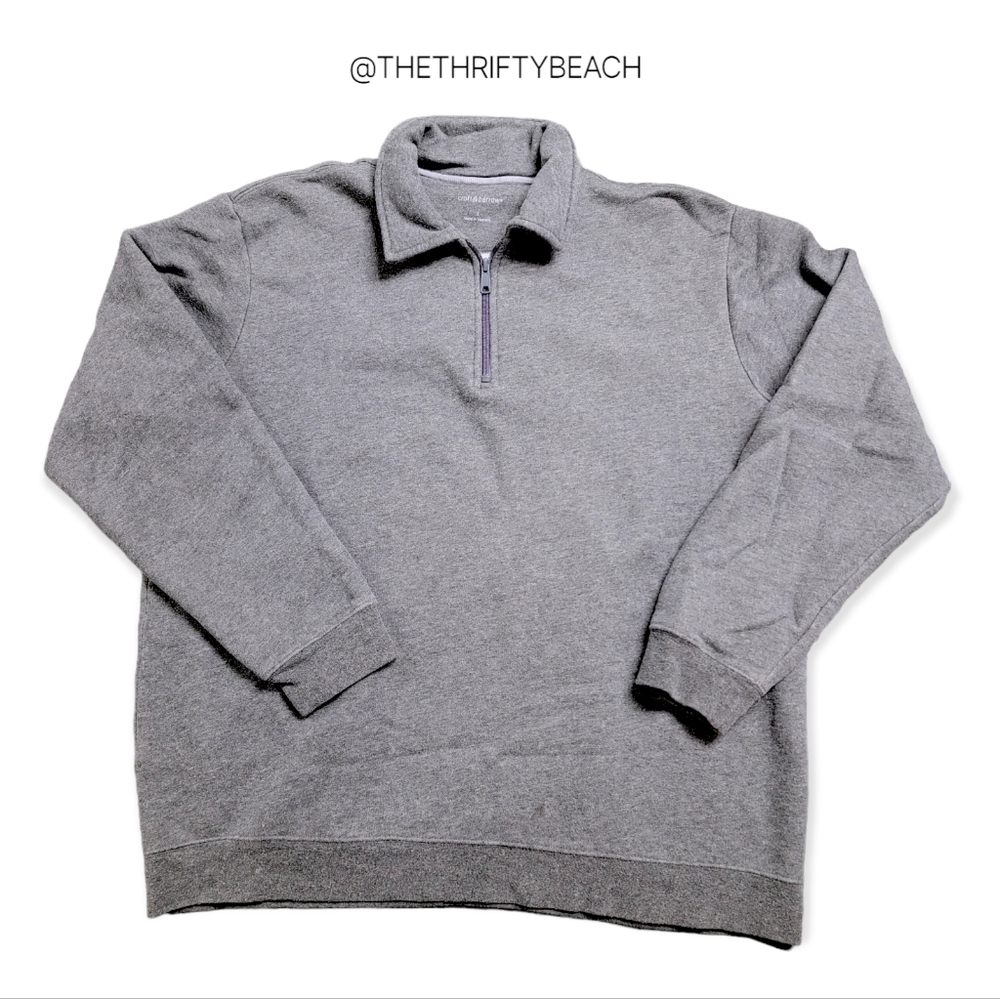 Croft & Barrow Men’s Quarter-Zip Pullover Sweater Heather Grey Size L